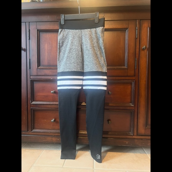 Bombshell Sportswear Thigh Highs Heather/Black/White Stripe - XXS [EUC, OO] - Picture 1 of 5